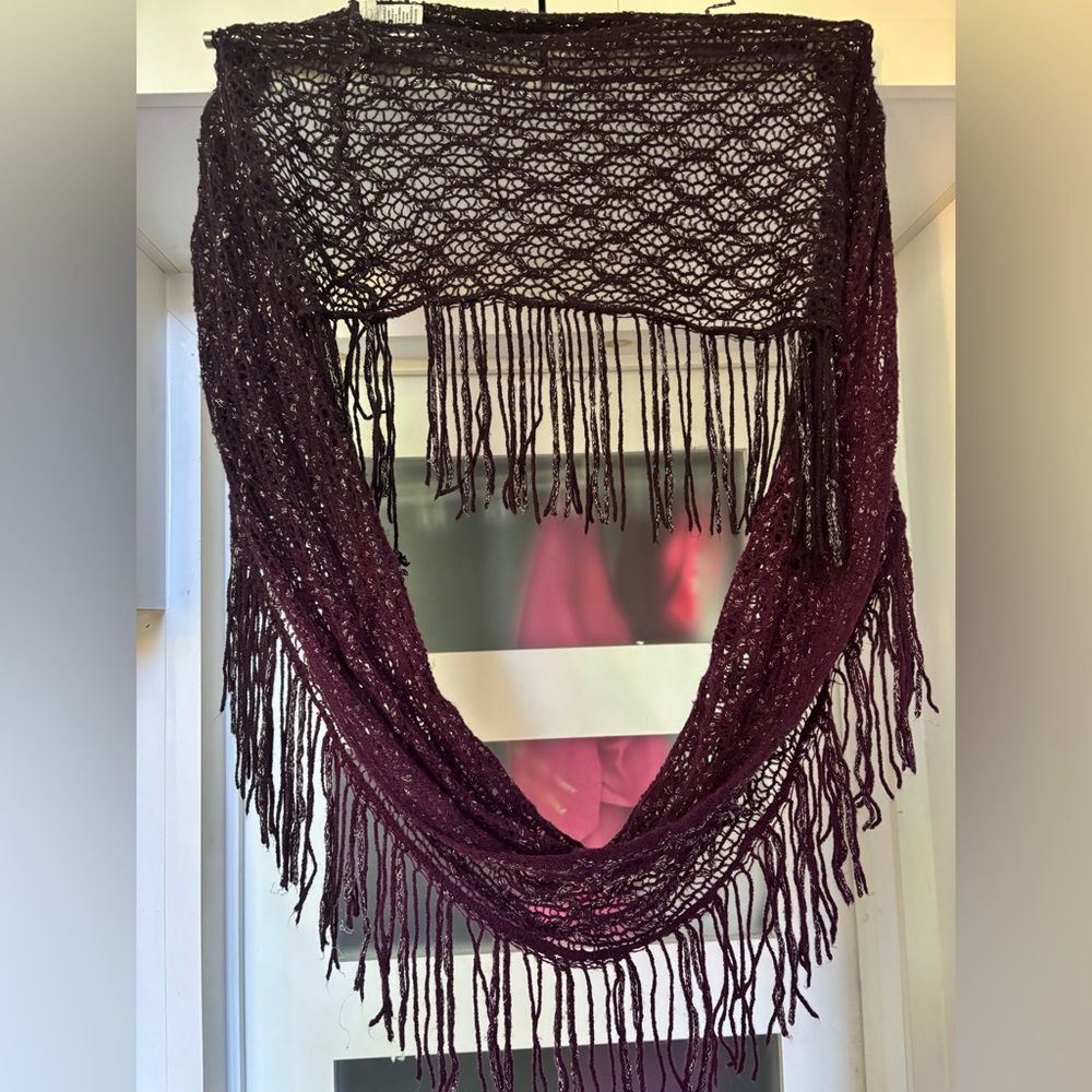 Black and Purple Fringe Infinity scarf - Jessica Simpson